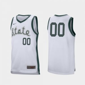 Men's Custom Michigan State Spartans #00 Nike NCAA White Authentic College Stitched Basketball Jersey QR50S81FV